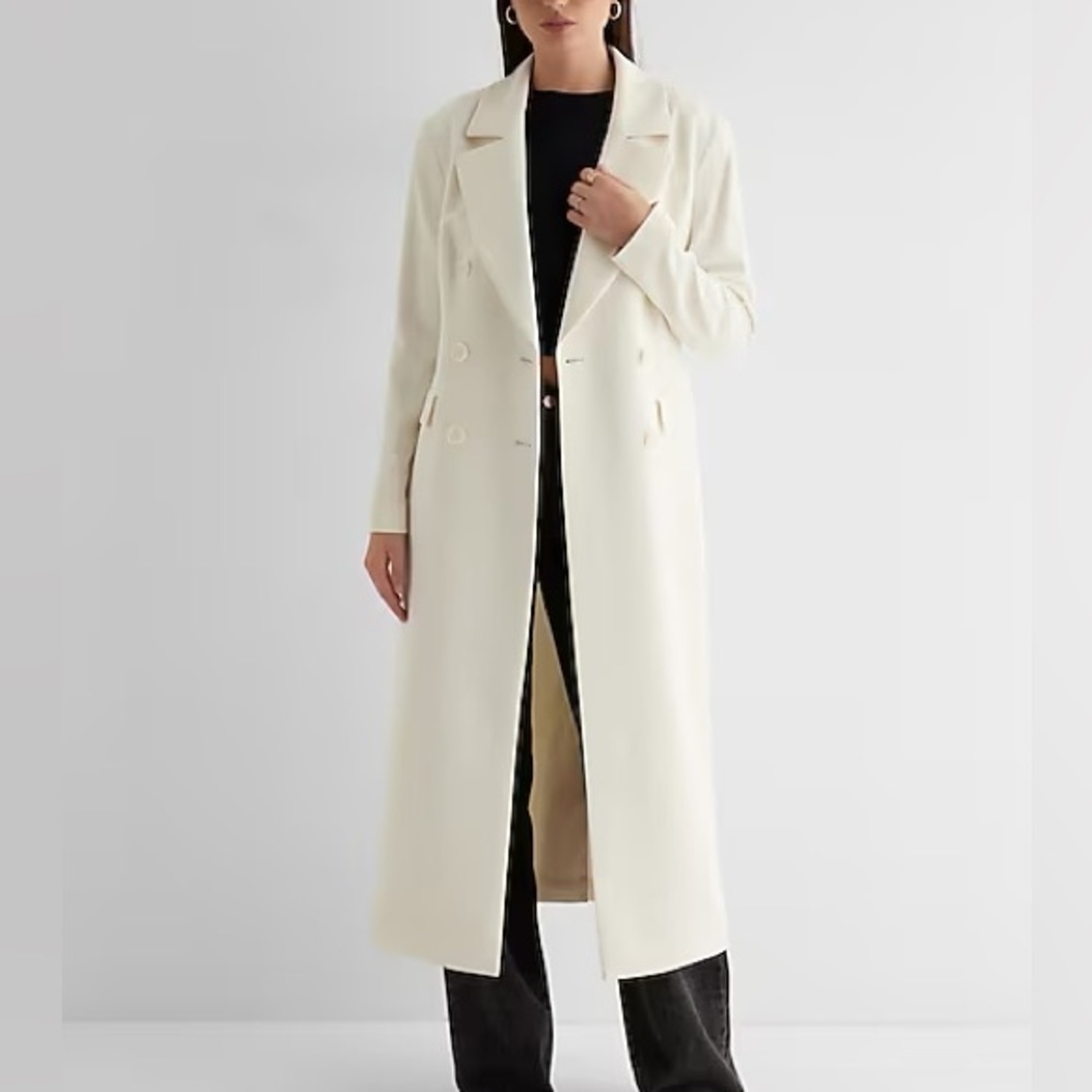 Maxi Buttoned Trench Coat